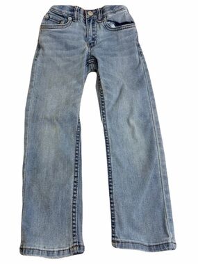Levi’s 514 Slim Straight Jeans Boys Size 6 Regular Light Wash Adjustable Waist